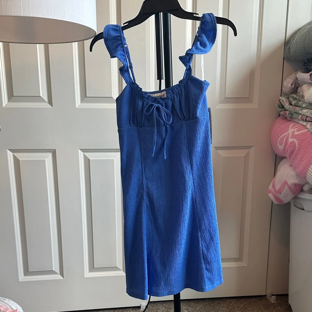 Royal Blue Ruffle-Strap Sundress - Picture 1 of 3